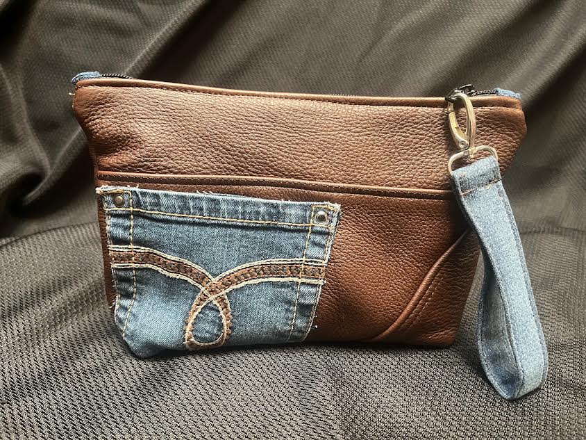 Jean/ Leather Clutch