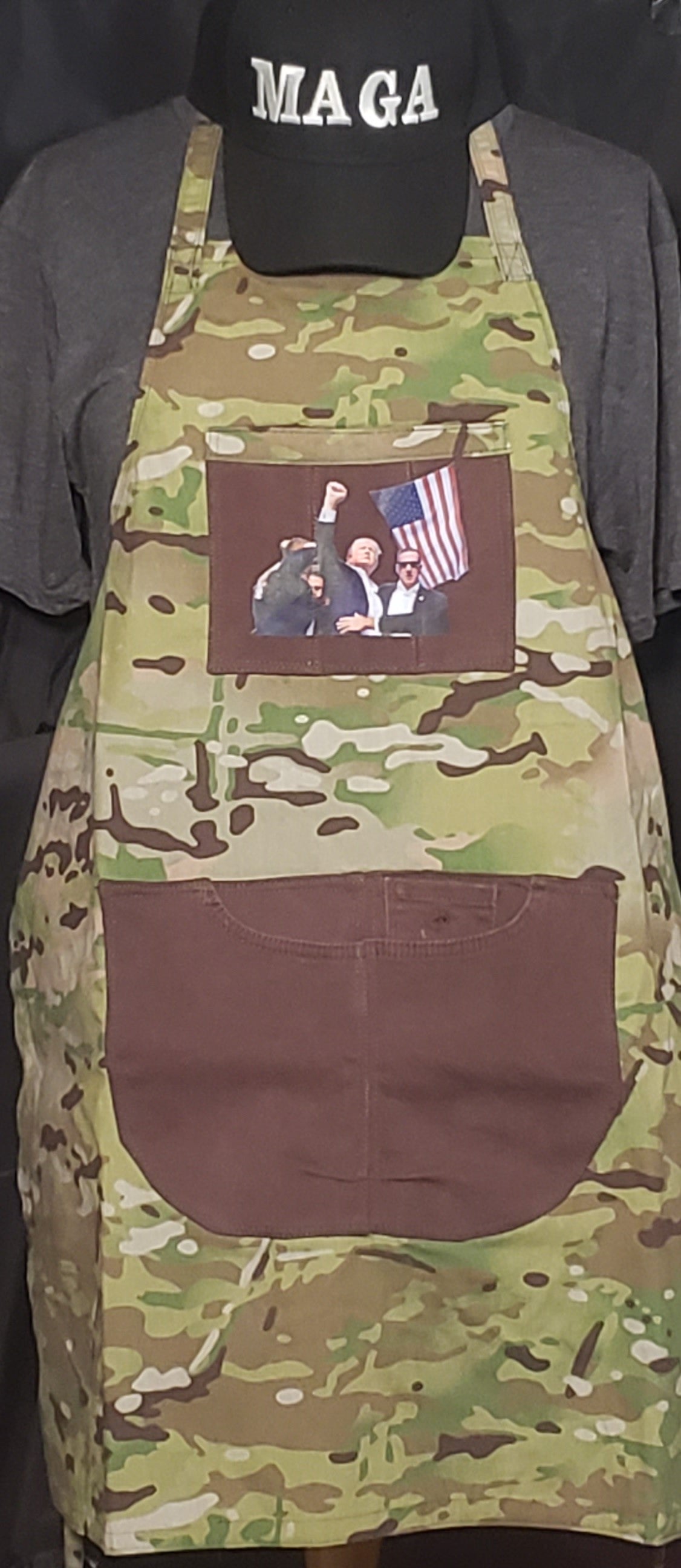 Trump Fight Apron Camo
